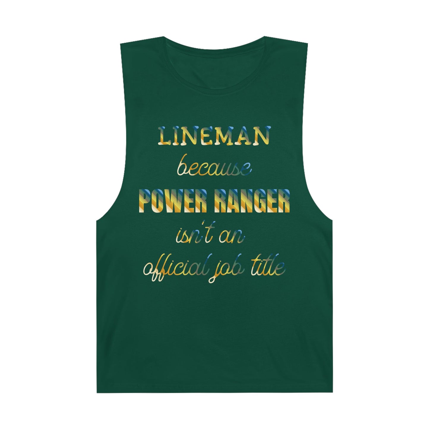 Lineman Tank - Power Ranger job title colored chrome