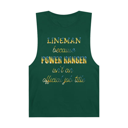 Lineman Tank - Power Ranger job title colored chrome