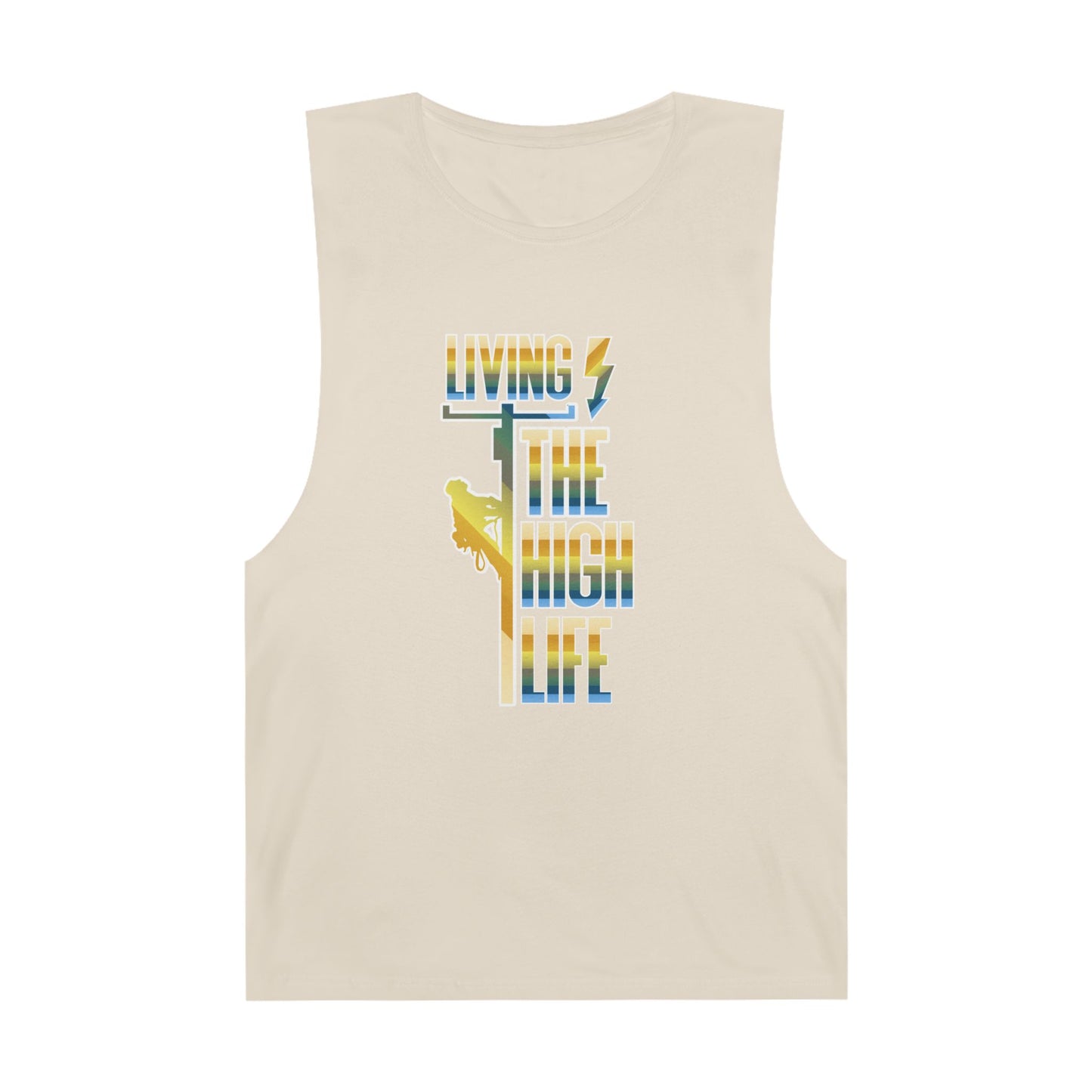 Lineman Tank - Living The High Life-colored chrome