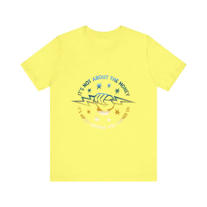 Lineman T-shirt - Its Not About The Money-colored chrome
