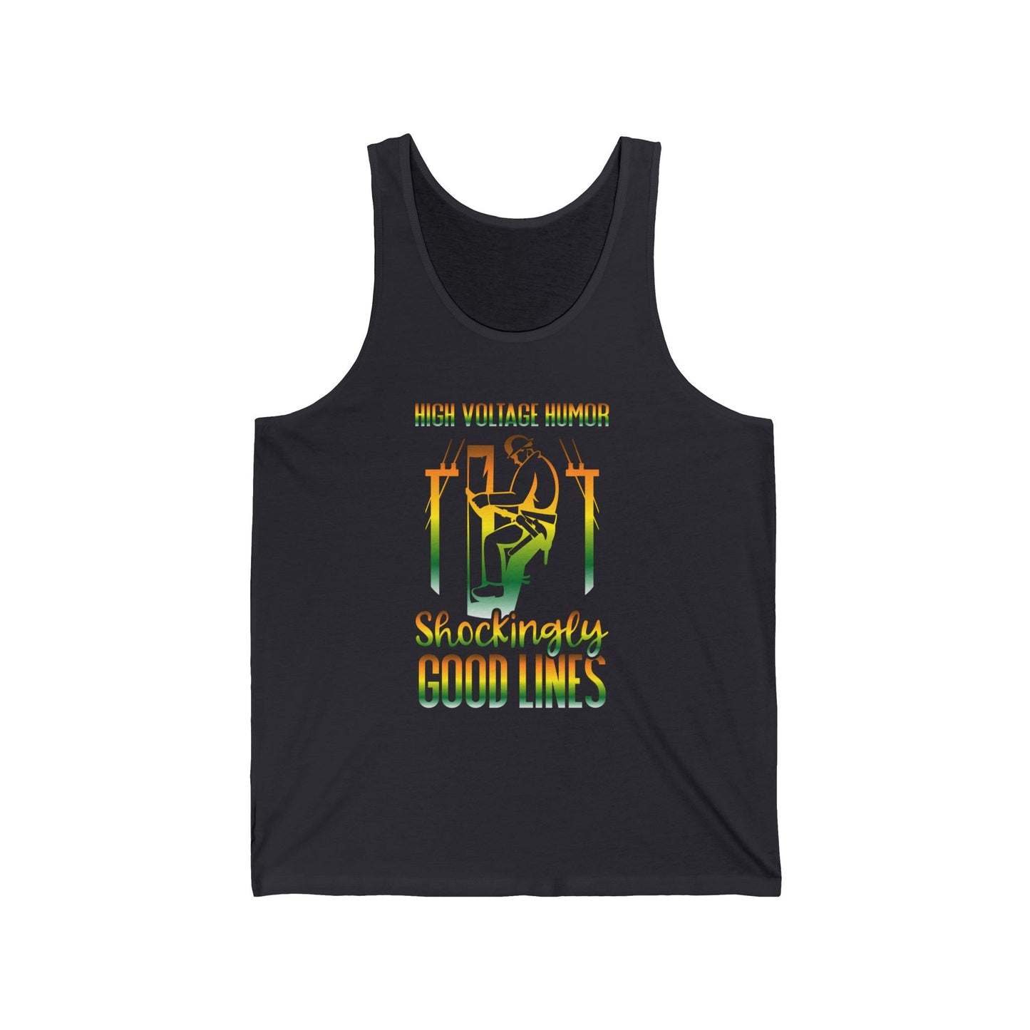 Lineman Tank - High Voltage Humor Shockingly Good Lines-gradient