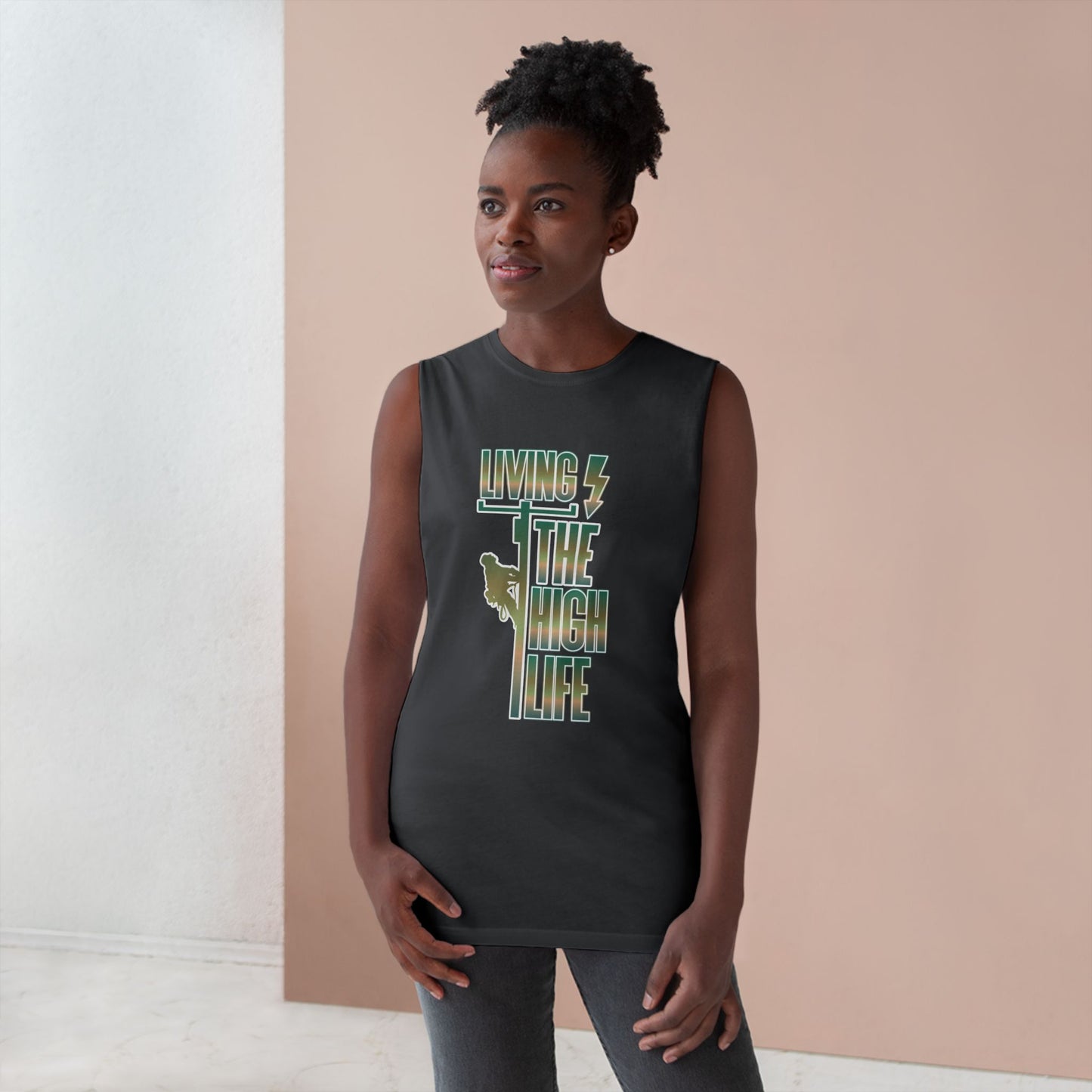 Lineman Tank - Living The High Life-copper patina