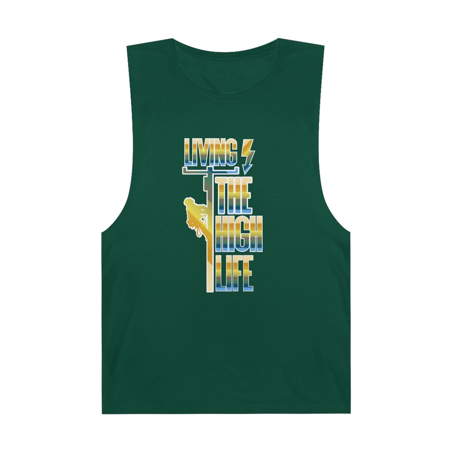Lineman Tank - Living The High Life-colored chrome