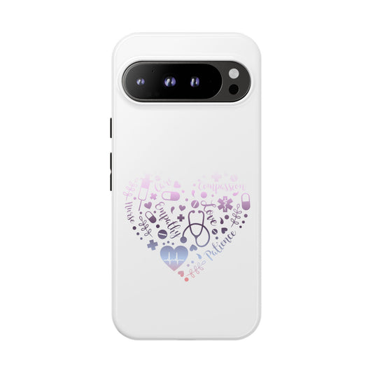 Google Pixel Tough Case - Monogram Heart 1 - White