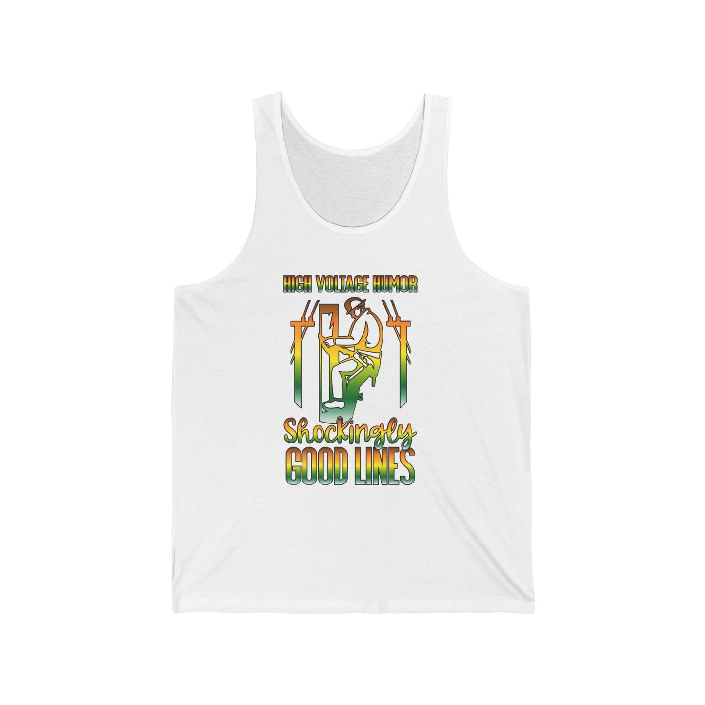 Lineman Tank - High Voltage Humor Shockingly Good Lines-gradient