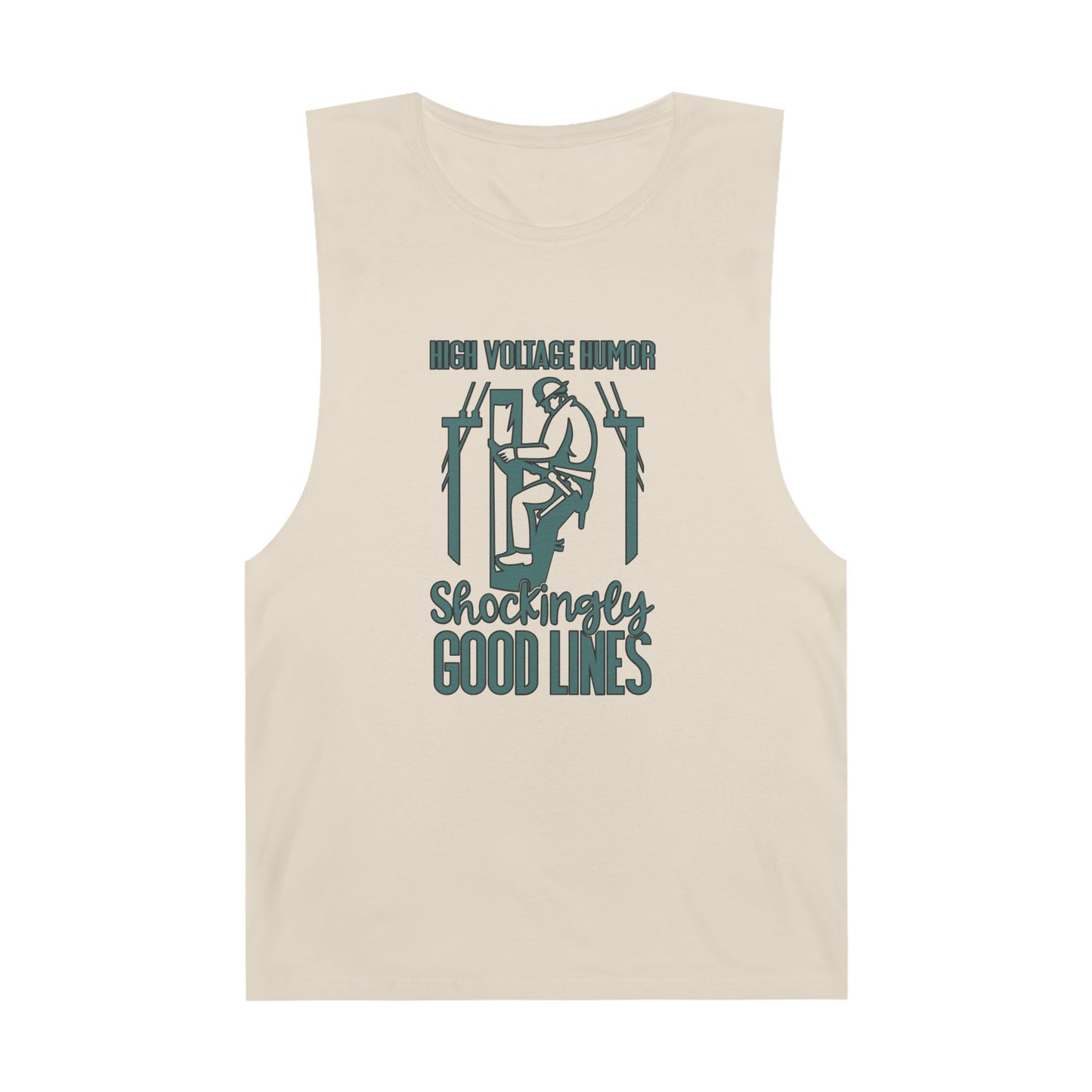Lineman Tank - High Voltage Humor Shockingly Good Lines-copper patina