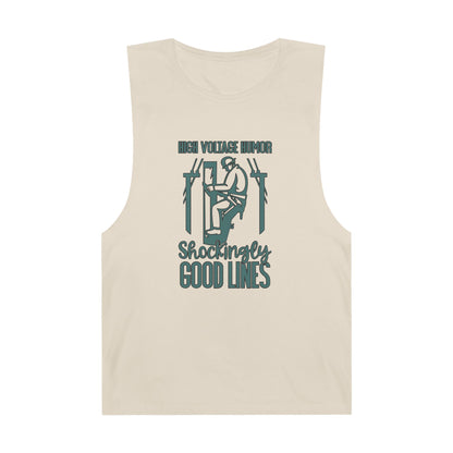 Lineman Tank - High Voltage Humor Shockingly Good Lines-copper patina