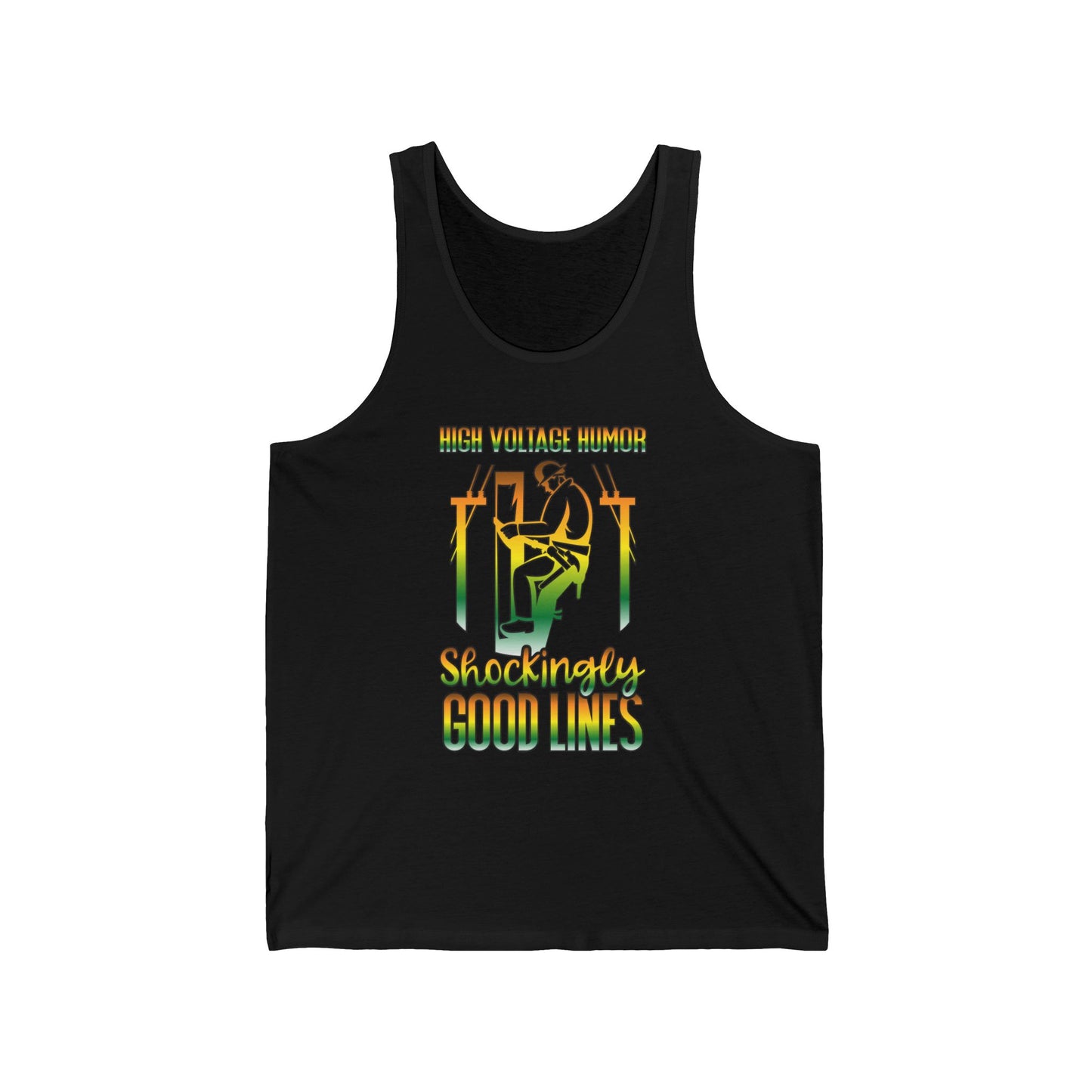 Lineman Tank - High Voltage Humor Shockingly Good Lines-gradient