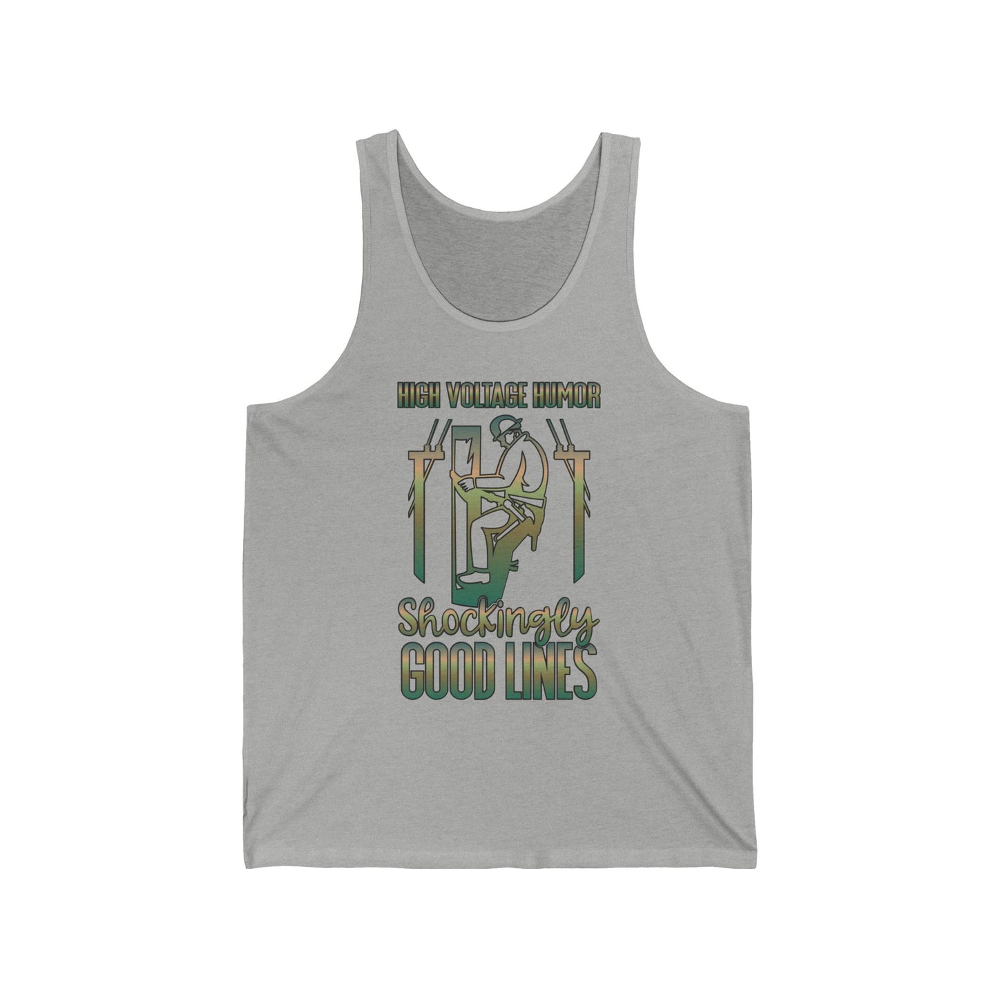 Lineman Tank - High Voltage Humor Shockingly Good Lines-copper patina