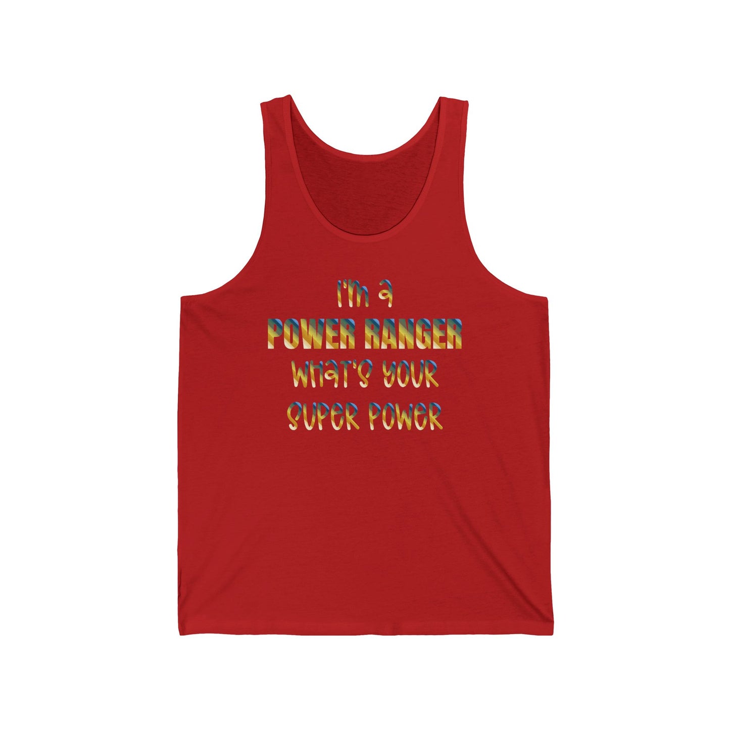 Lineman Tank - power ranger super power colored chrome
