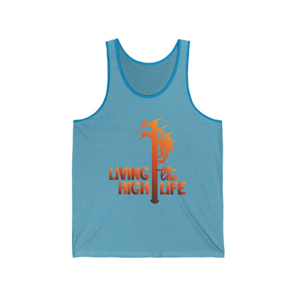 Lineman T-shirt - living the high life - sky 24