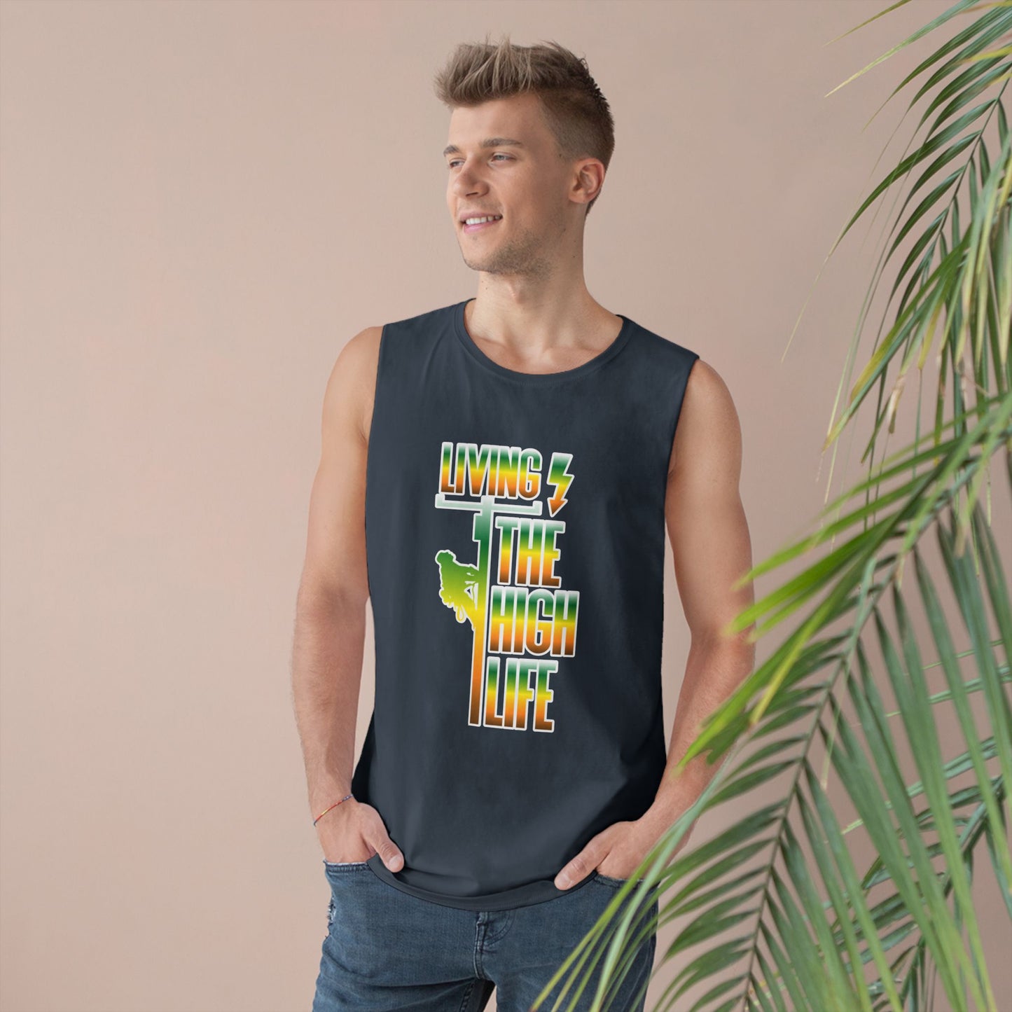 Lineman Tank - Living The High Life-gradient