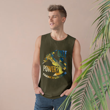 Lineman Tank - Got Power Thank A Lineman - colored chrome
