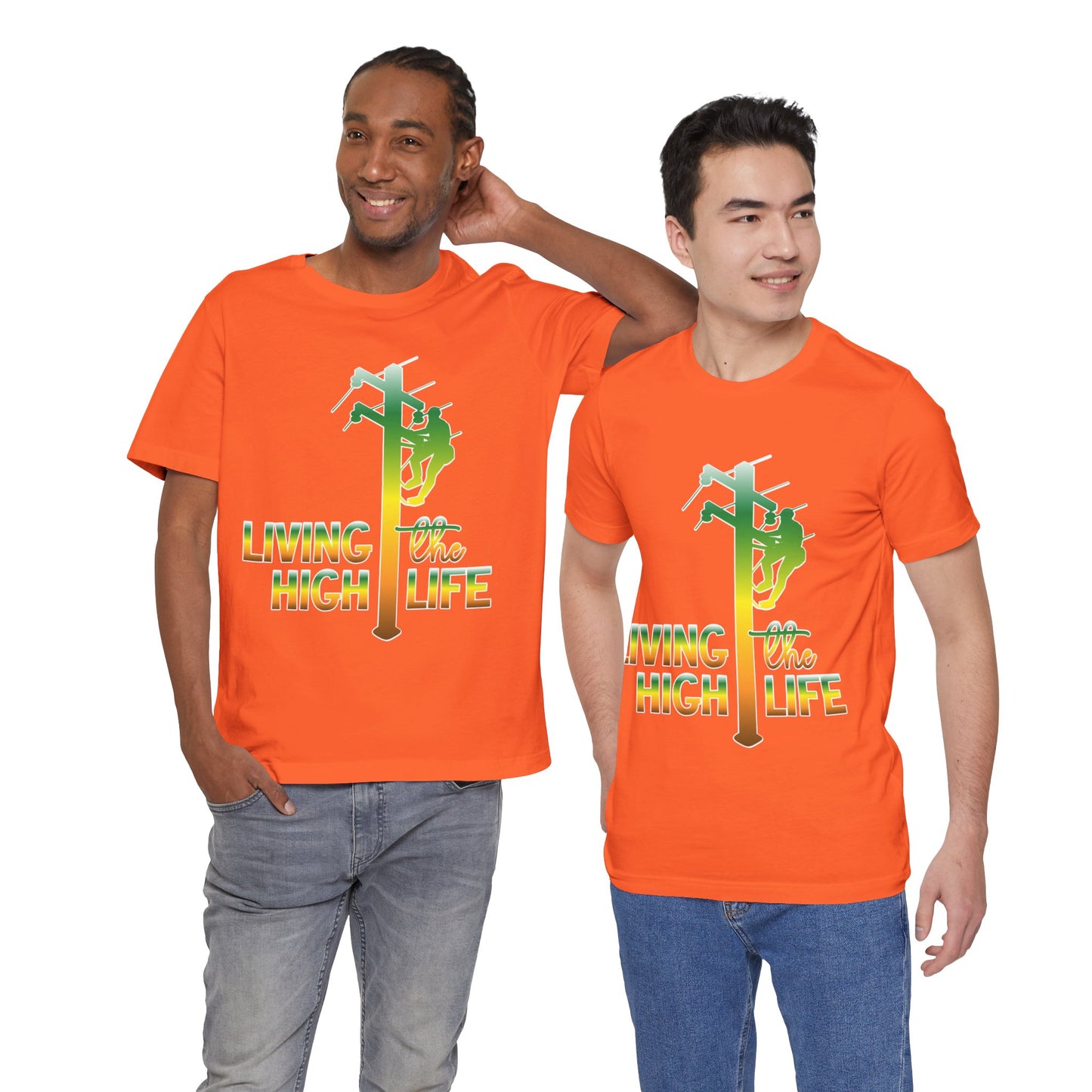 Lineman T-shirt - living the high life - gradient