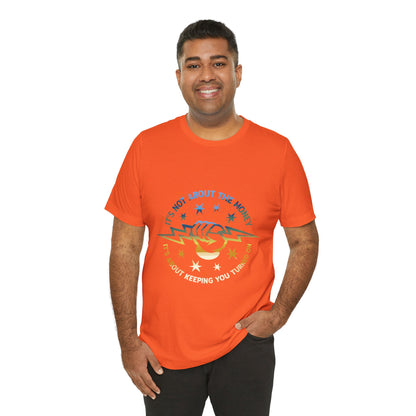 Lineman T-shirt - Its Not About The Money-colored chrome