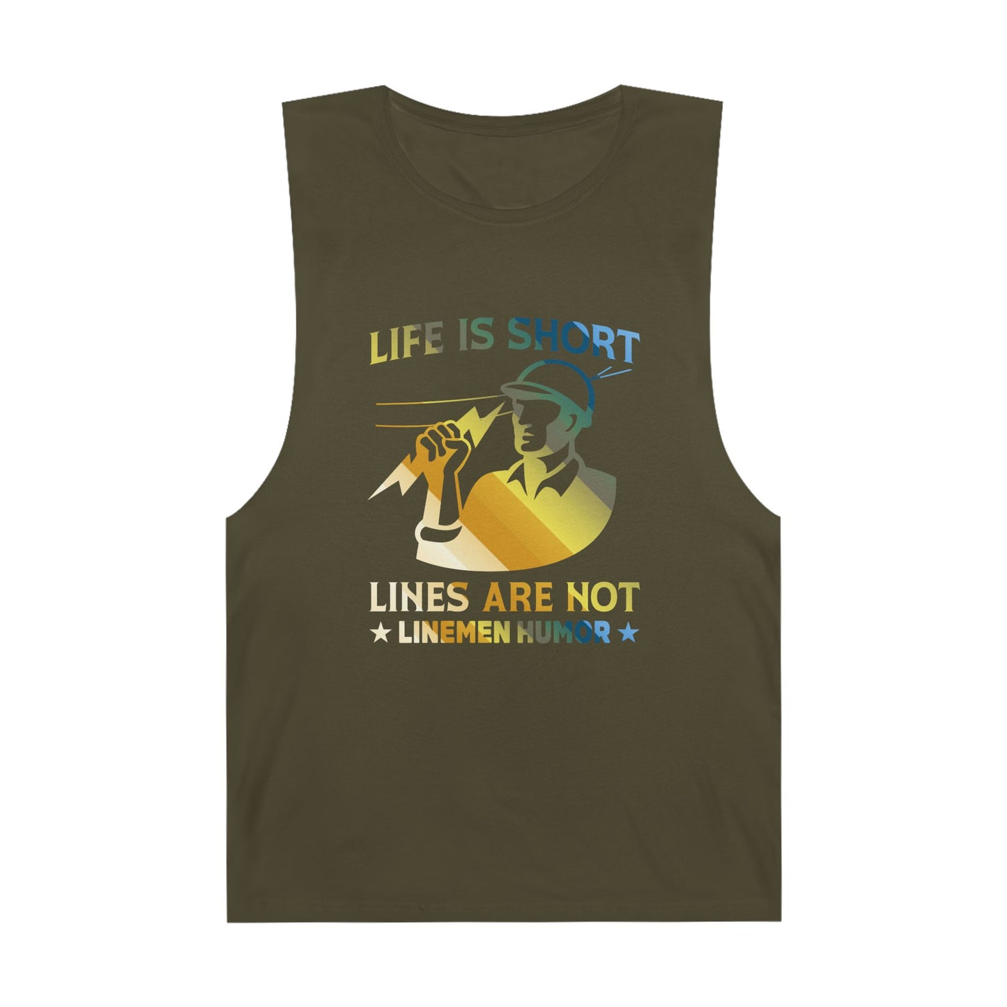 Lineman Tank - Life Is Short Lines Are Not-colored chrome