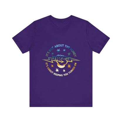 Lineman T-shirt - Its Not About The Money-colored chrome