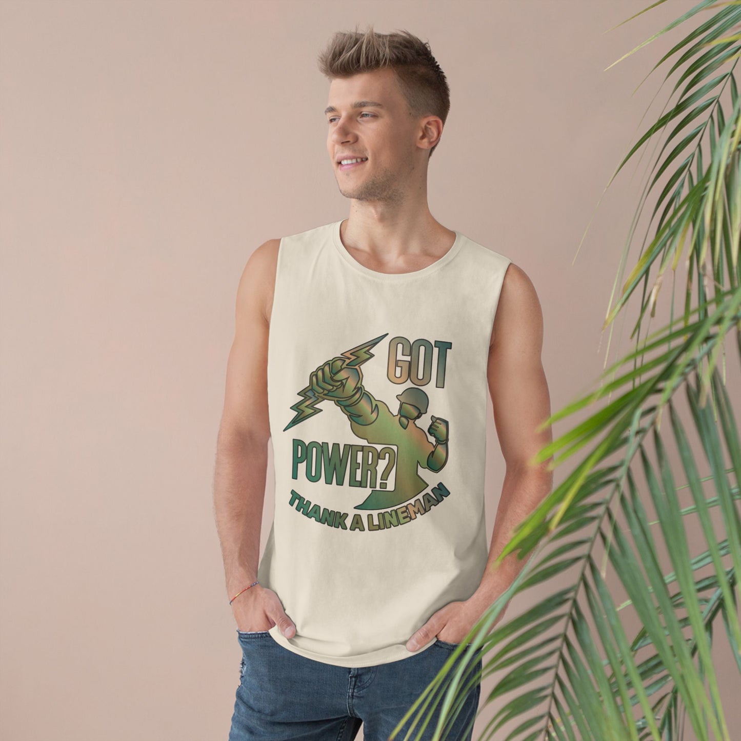 Lineman Tank - Got Power Thank A Lineman - copper patina