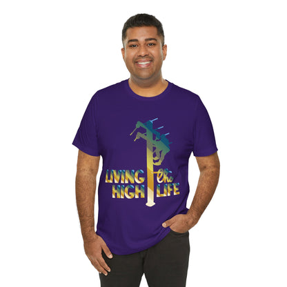 Lineman T-shirt - living the high life - colored chrome