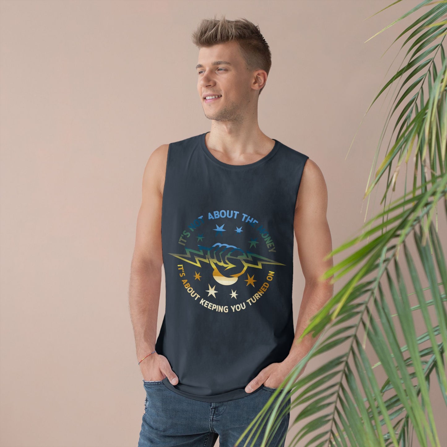 Lineman Tank - Its Not About The Money-colored chrome