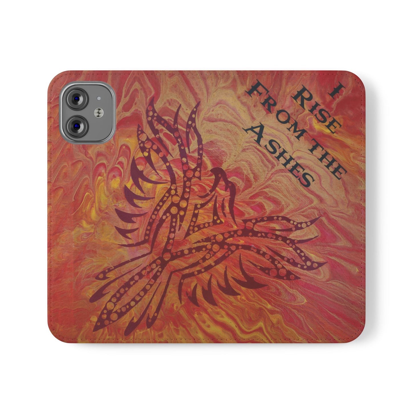 Faux Leather Wallet Phone Case - iPhone & Galaxy - I Rise From the Ashes