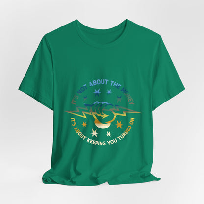 Lineman T-shirt - Its Not About The Money-colored chrome