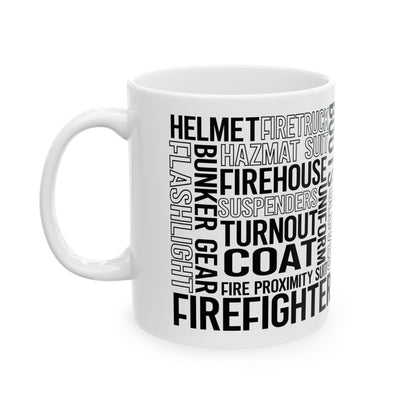 Fire Figther Subway Art Mug, (11oz, 15oz)