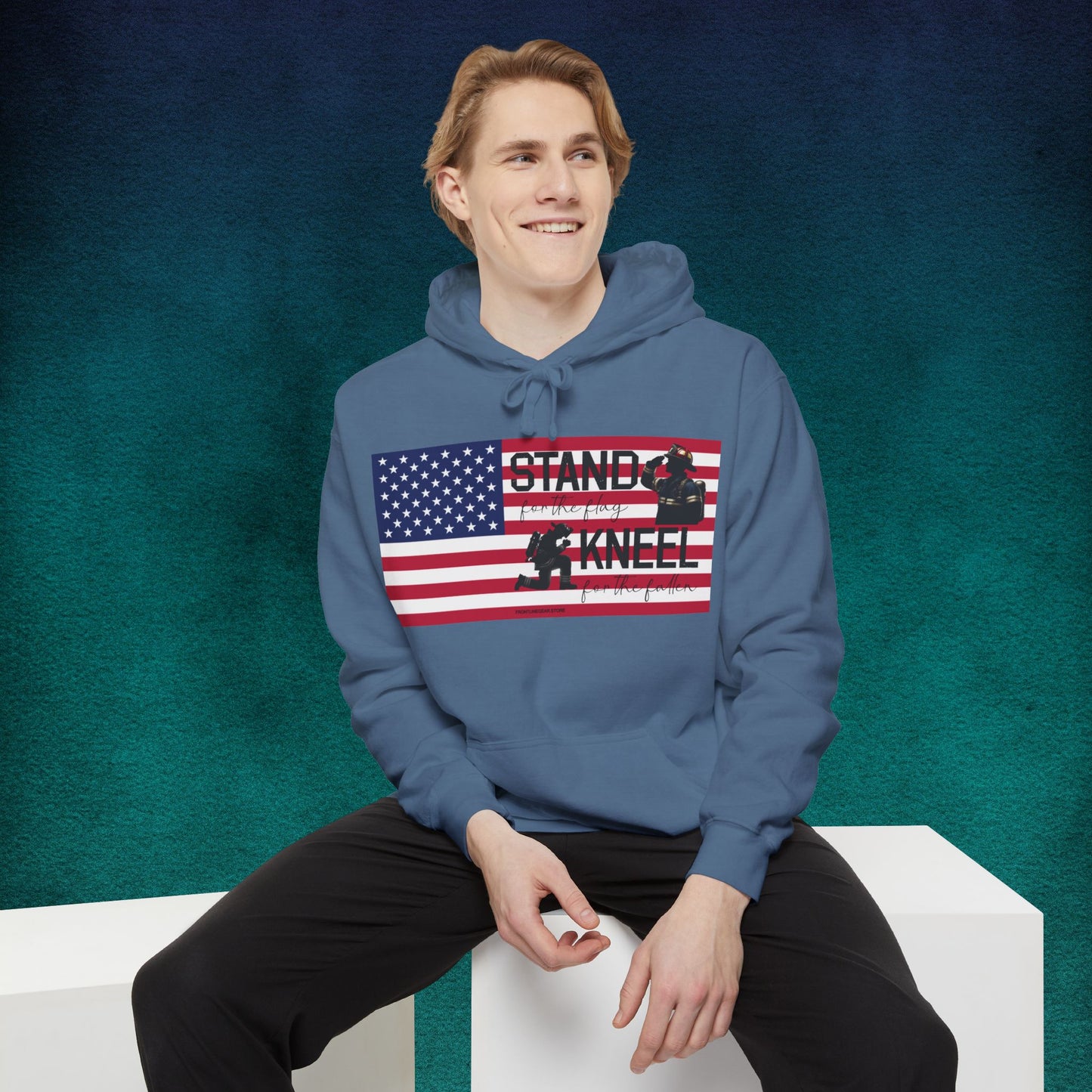 Comfort Colors Stand for the Flag, Kneel for the Fallen Hoodie - Firefighter