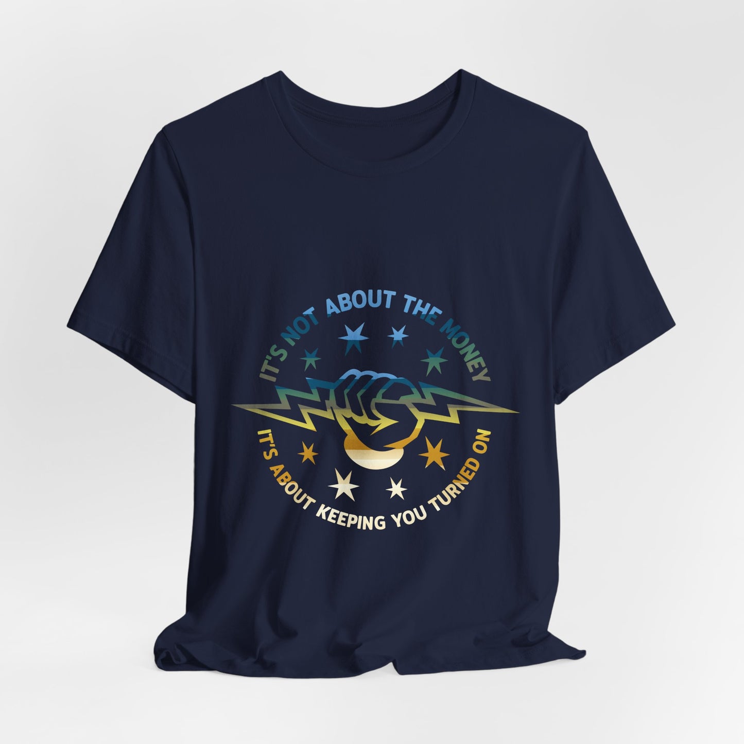 Lineman T-shirt - Its Not About The Money-colored chrome