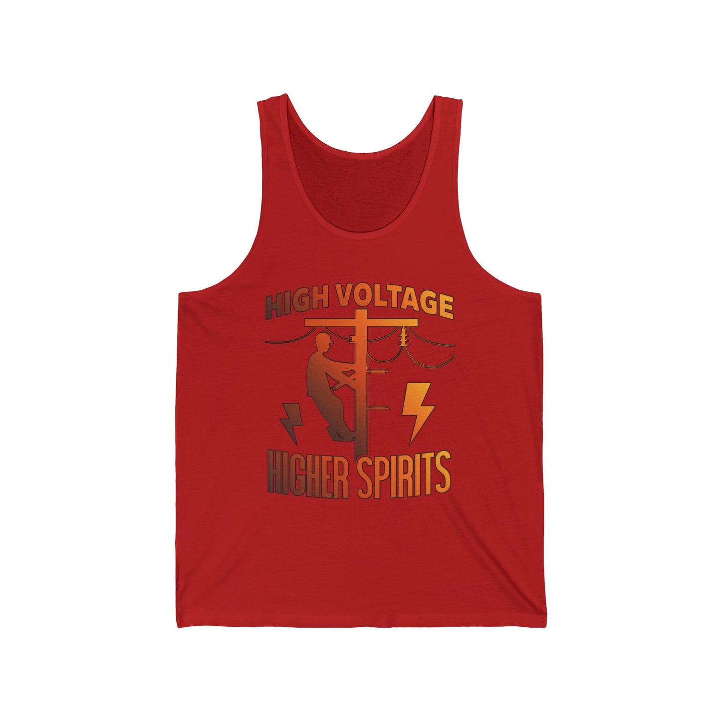 Lineman Tank - High Voltage Higher Spirits-sky 24