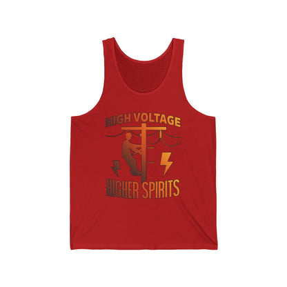 Lineman Tank - High Voltage Higher Spirits-sky 24