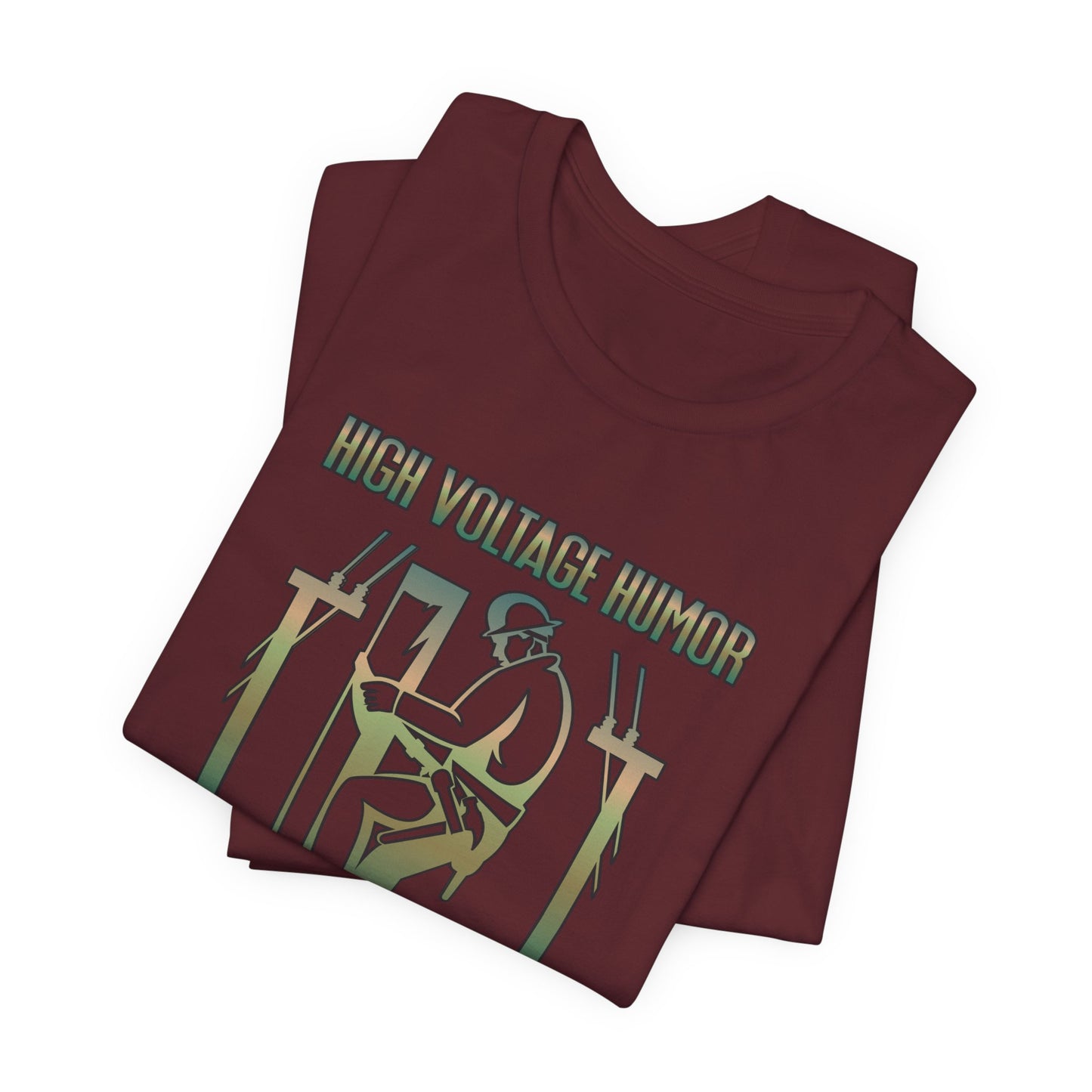 Lineman T-shirt - High Voltage Humor Shockingly Good Lines-copper patina