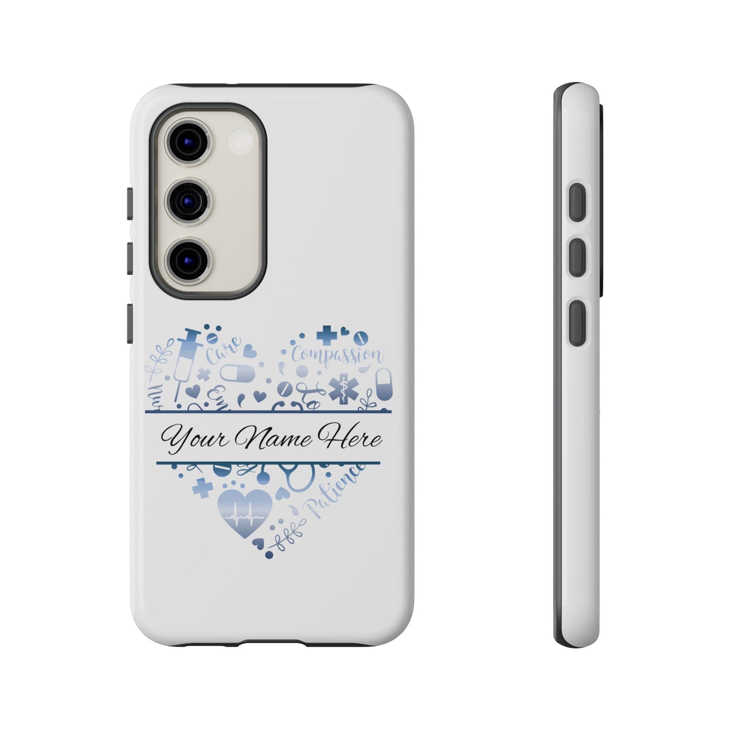 Samsung Tough Case - Nurse Monogram - White