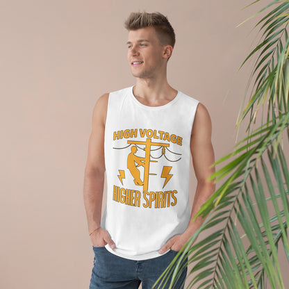 Lineman Tank - High Voltage Higher Spirits-sky 24
