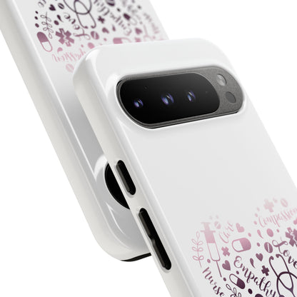 Google Pixel Tough Case - Monogram Heart 1 - White