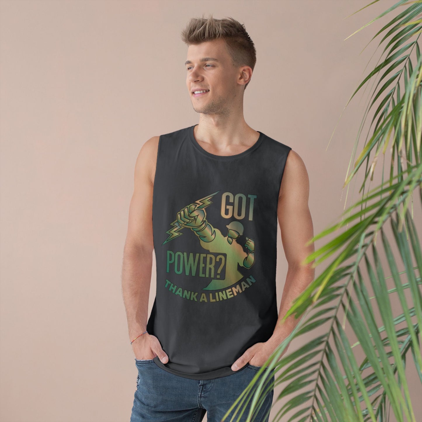 Lineman Tank - Got Power Thank A Lineman - copper patina