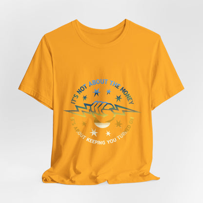 Lineman T-shirt - Its Not About The Money-colored chrome