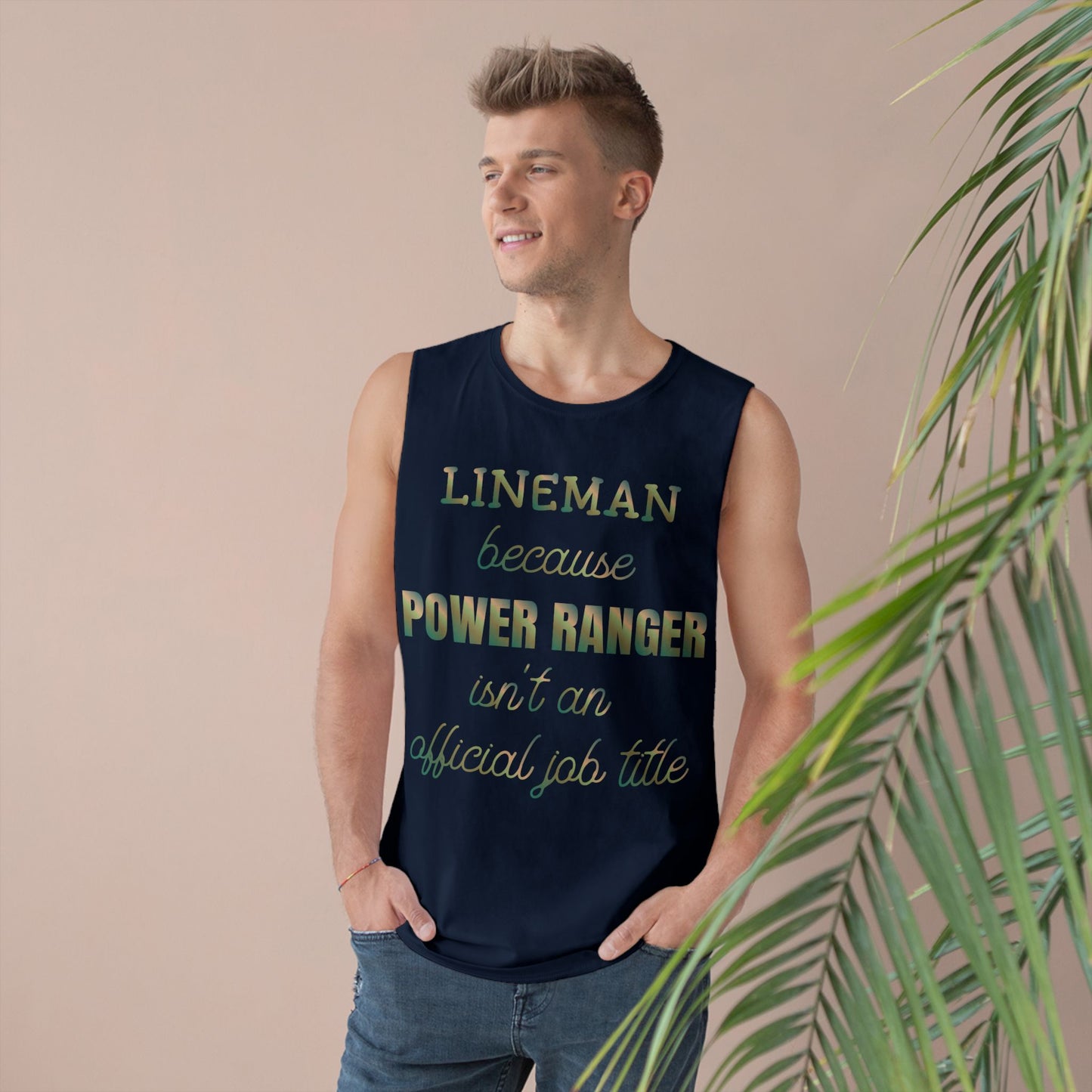 Lineman Tank - Power Ranger job title copper patina