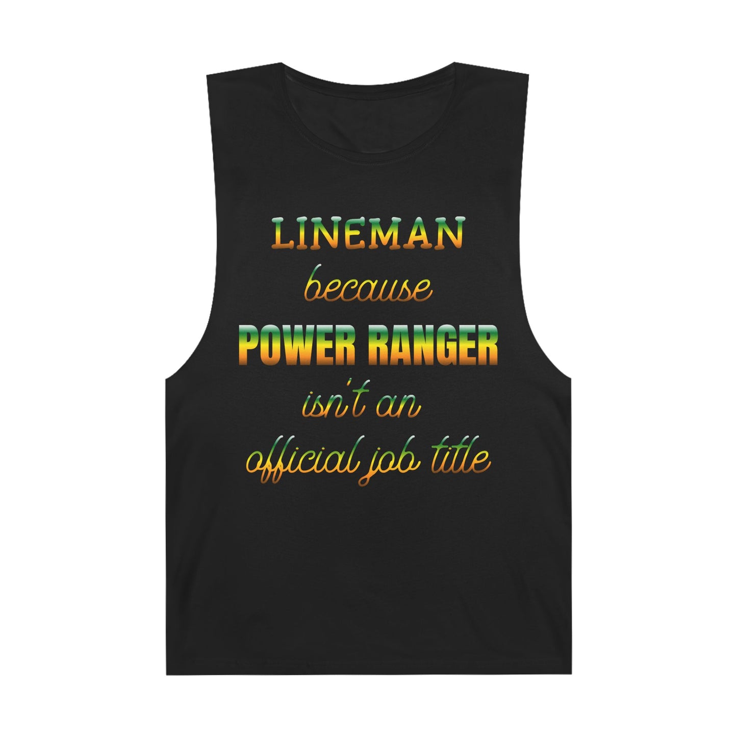 Lineman Tank - Power Ranger job title gradient