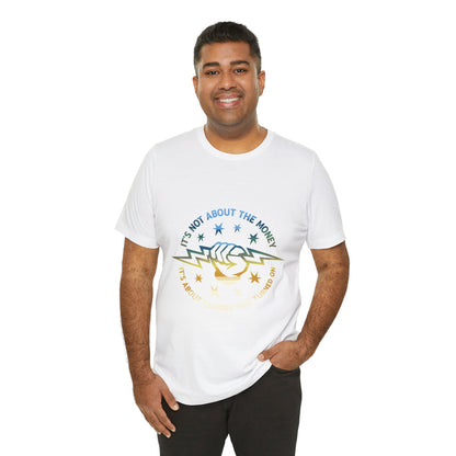 Lineman T-shirt - Its Not About The Money-colored chrome