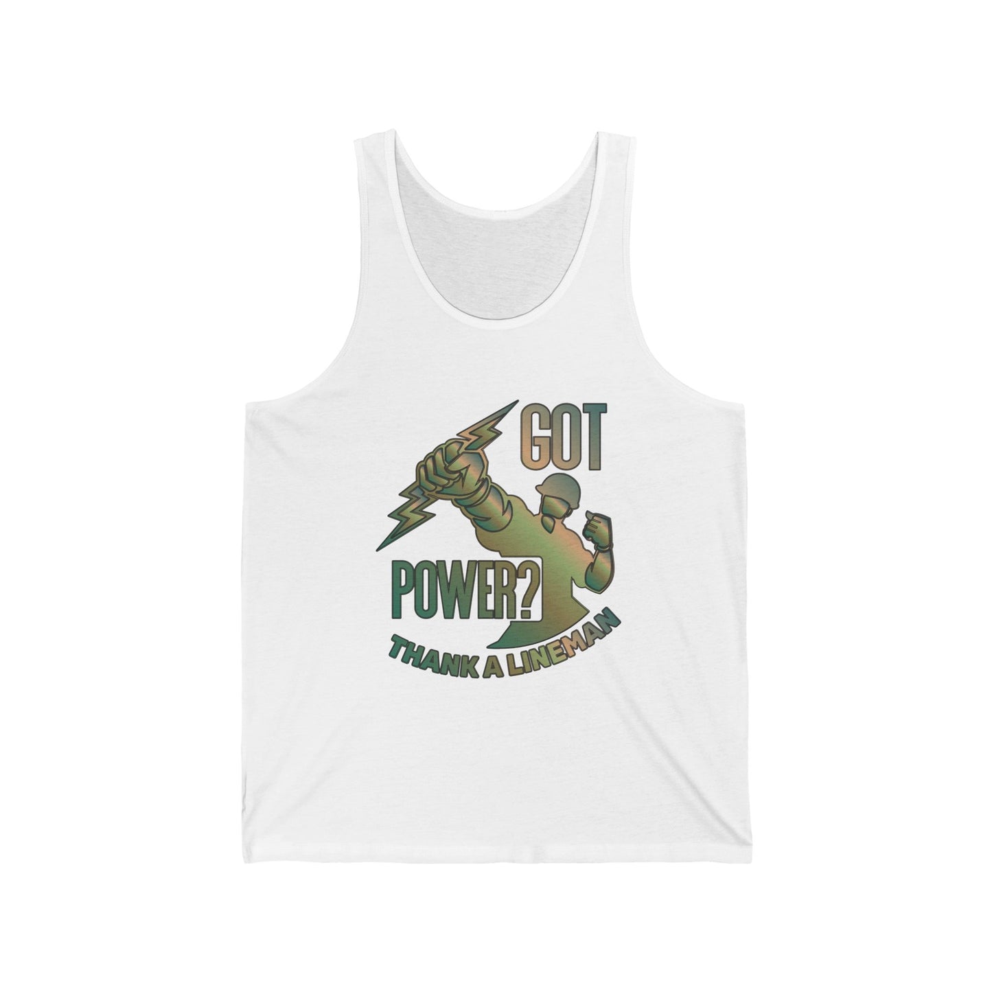 Lineman Tank - Got Power Thank A Lineman - copper patina