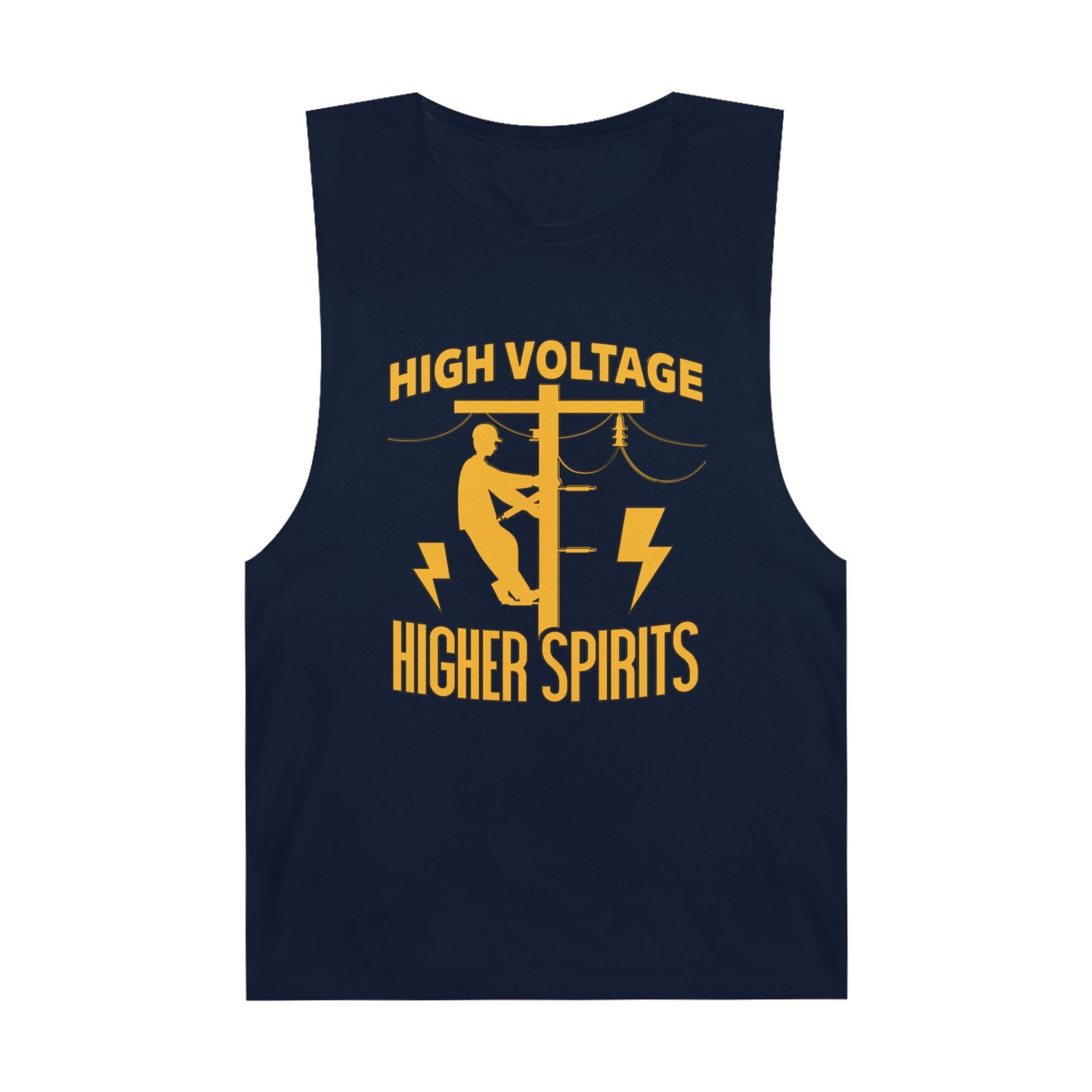 Lineman Tank - High Voltage Higher Spirits-sky 24