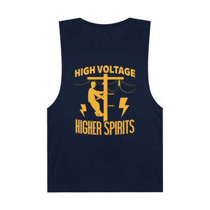 Lineman Tank - High Voltage Higher Spirits-sky 24