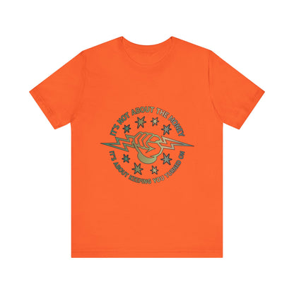Lineman T-shirt - Its Not About The Money-copper patina