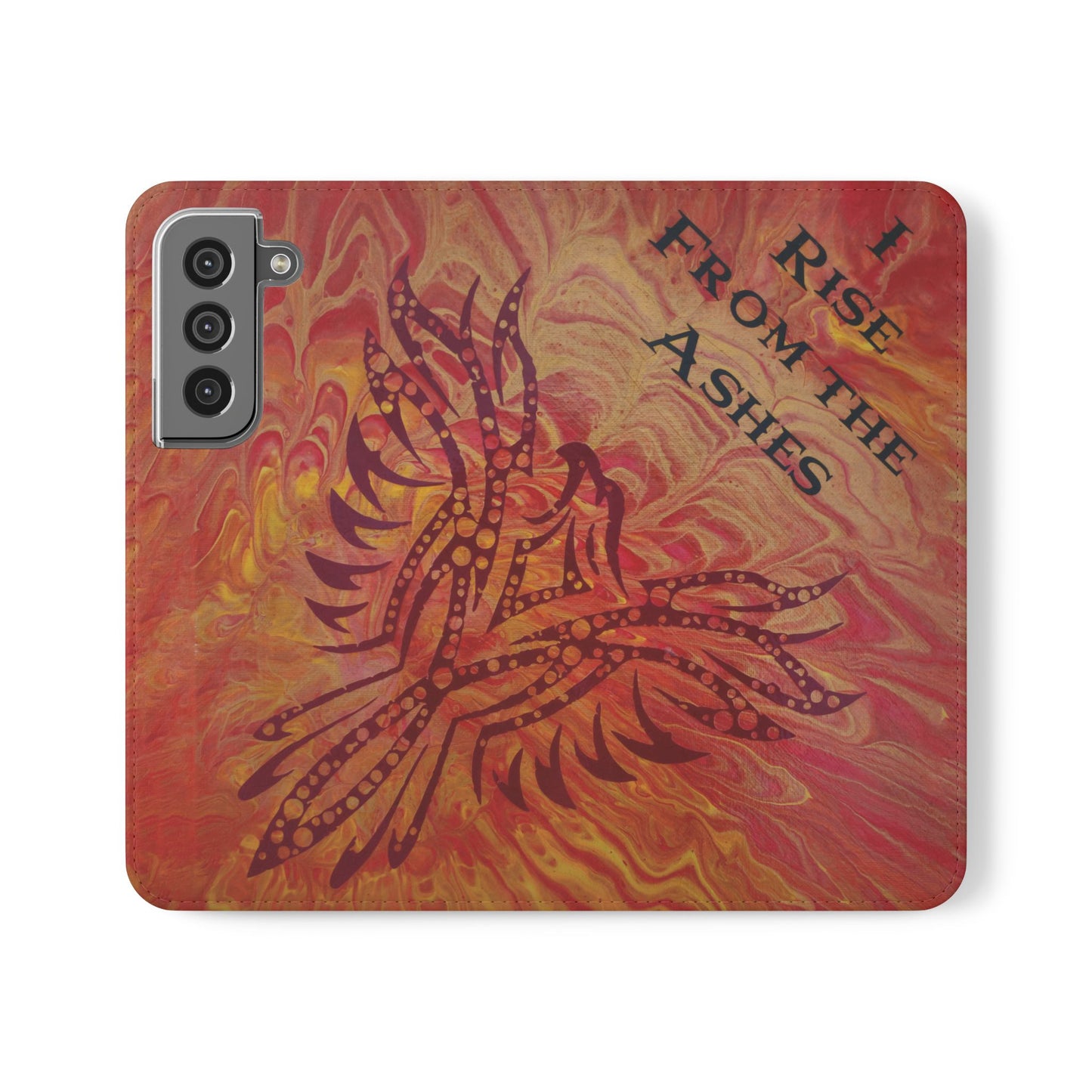 Faux Leather Wallet Phone Case - iPhone & Galaxy - I Rise From the Ashes