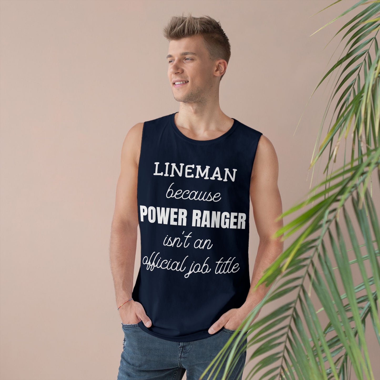 Lineman Tank - Power Ranger job title white