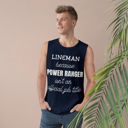 Lineman Tank - Power Ranger job title white