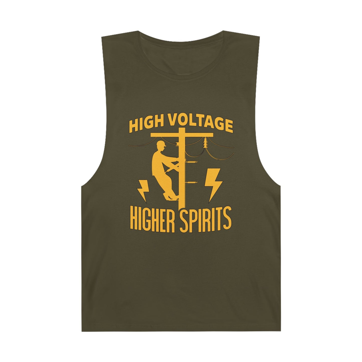 Lineman Tank - High Voltage Higher Spirits-sky 24