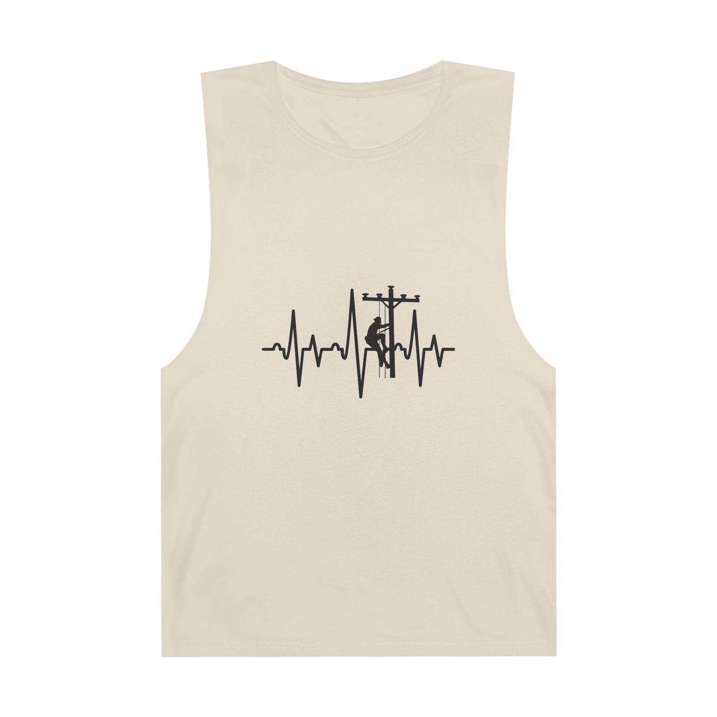 Lineman Tank - Lineman Heartbeat - white offset