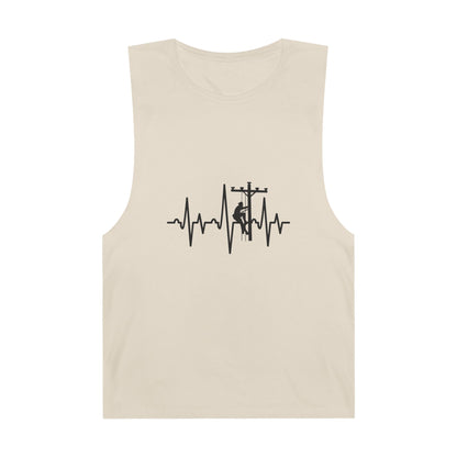 Lineman Tank - Lineman Heartbeat - white offset